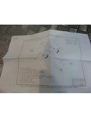 montage scorpion CP459 460 tube pot silencieux moto kawasaki zzr 1400 Z039.KA8