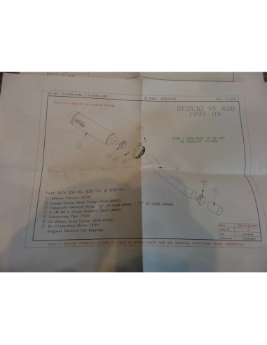 montage scorpion CP325 tube pot silencieux moto suzuki sv 650 Z039.SI84 collier