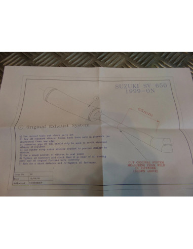 montage scorpion CP325 tube pot silencieux moto suzuki sv 650 Z039.SI84 collier