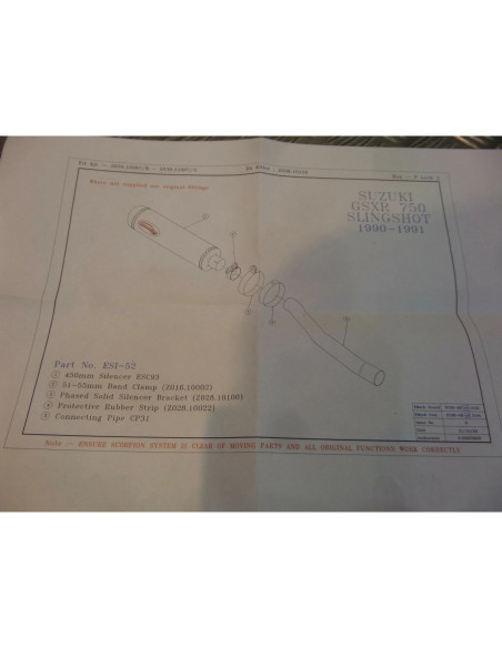 montage scorpion cp031 tube pot silencieux moto suzuki gsx 750 r gsxr Z039.SI52