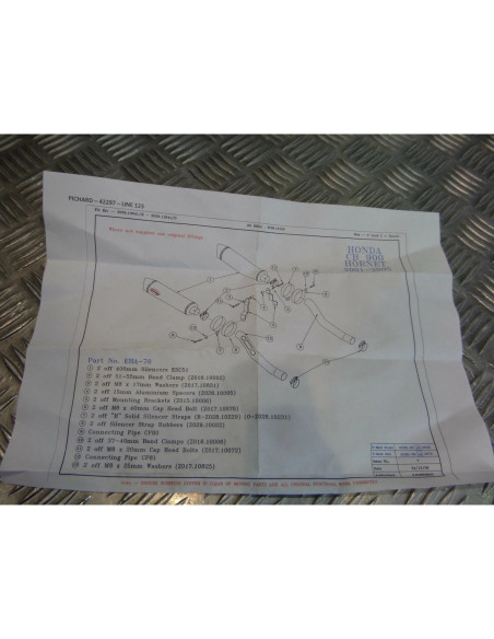 montage scorpion cp080 81 tube pot silencieux moto honda cb 900 hornet Z039.HA76