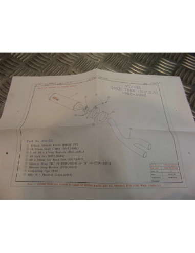 montage scorpion cp032 tube pot silencieux moto suzuki gsx 750 r gsxr Z039.SI53