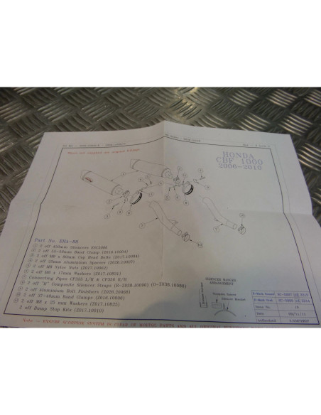 montage scorpion cp355 356 tube pot silencieux moto honda cbf 1000 Z039.HA88 c