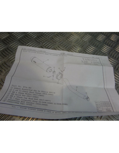 montage scorpion cp433 tube pot silencieux moto yamaha xjr 1300 Z039.YA80 collie