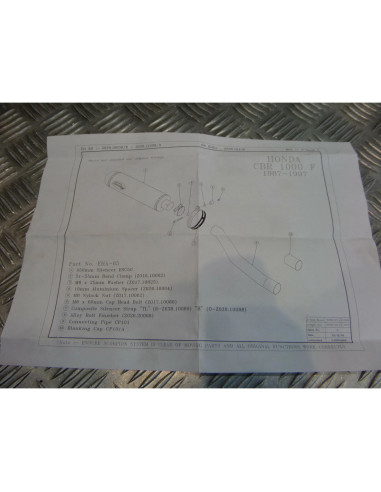 montage scorpion cp101 tube pot silencieux moto honda cbr 1000 f Z039.HA65 colli