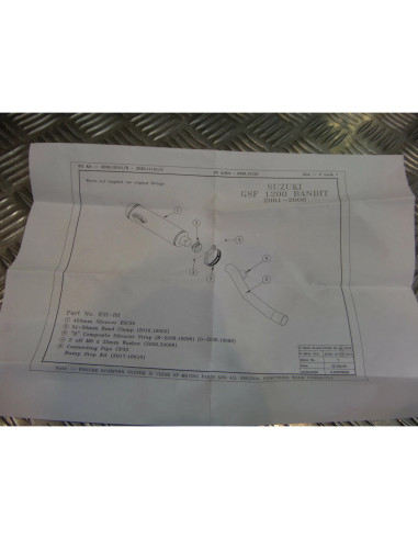 montage scorpion cp033 tube pot silencieux moto suzuki gsf 1200 bandit Z039.SI80