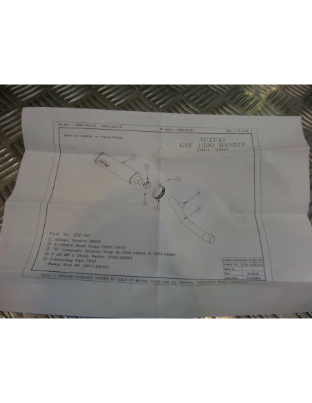 montage scorpion cp033 tube pot silencieux moto suzuki gsf 1200 bandit Z039.SI80