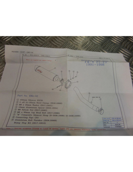 montage scorpion cp003 tube pot silencieux moto honda cbr 600 f2 f3 Z039.HA52 ma