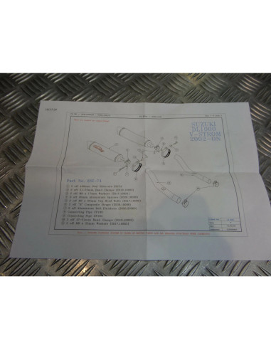 montage scorpion cp183 184 tube pot silencieux moto suzuki dl 1000 v-strom Z039.