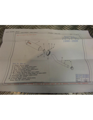 montage scorpion cp105 tube pot silencieux moto honda 600 cbr f4 Z039.HA67 manch