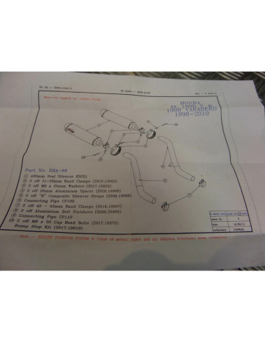 montage scorpion cp109 110 tube pot silencieux moto honda xl 1000 v varadero Z03