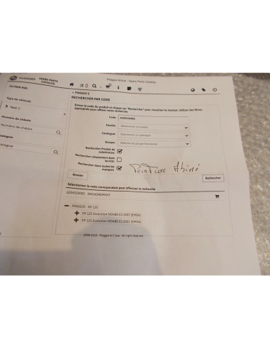 cache face avant superieur tablier scooter piaggio 125 250 500 x9 gris 62043100e