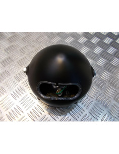 phare metal noir universel verre jaune moto bobber custom chopper cafe racer scr 2