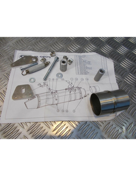 tube intermediaire raccord pot echappement silencieux crd gp x-race moto ktm 525