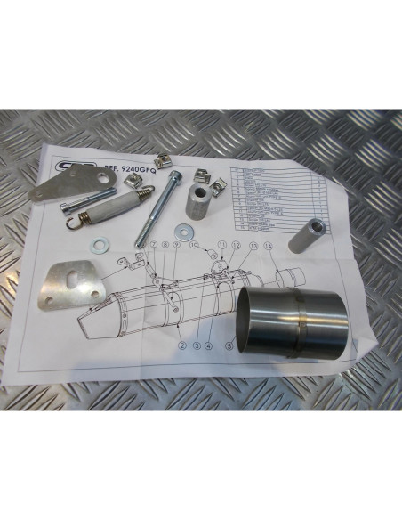 tube intermediaire raccord pot echappement silencieux crd gp x-race moto ktm 525