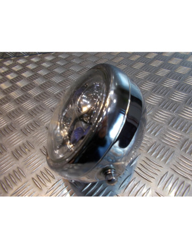 phare metal chrome universel double full led moto bobber custom chopper cafe rac