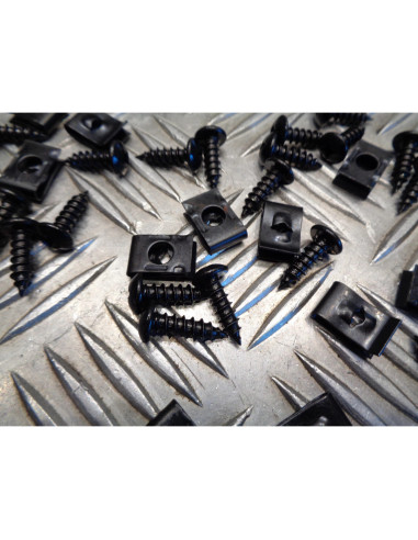 kit 50 vis carrosserie carenage cache avec 50 ecrou clips en u scooter moto quad