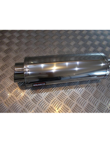 silencieux scorpion large oval plat inox 350 mm moto 18.115101 SC53SEO pot echap