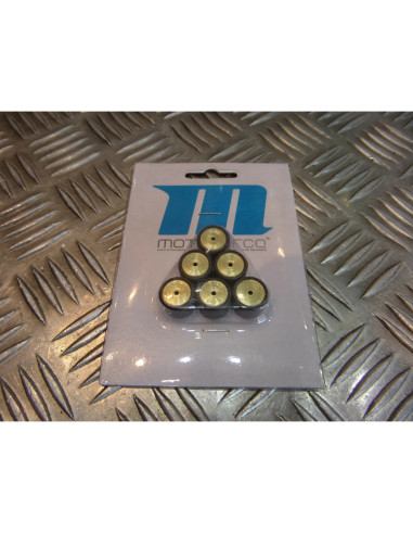 6 galets variateur motoforce 15 X 12 mm - 11 gr scooter mbk 50 booster nitro nex