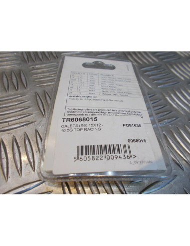 6 galets variateur JASIL 15 X 12 mm - 10,5 gr scooter mbk 50 booster nitro next