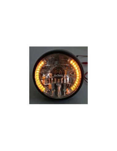 phare optique universel adaptable h4 avec clignotant led integre moto quad scoot