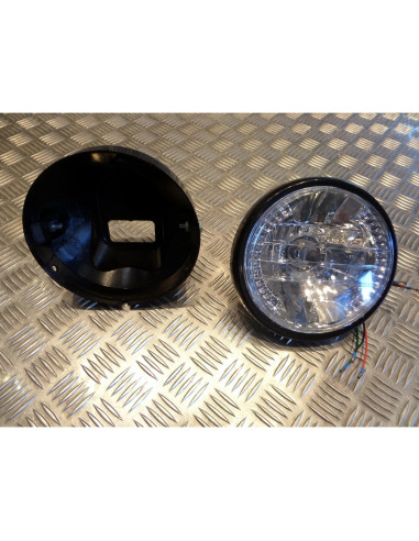 phare optique universel adaptable h4 avec clignotant led integre moto quad scoot