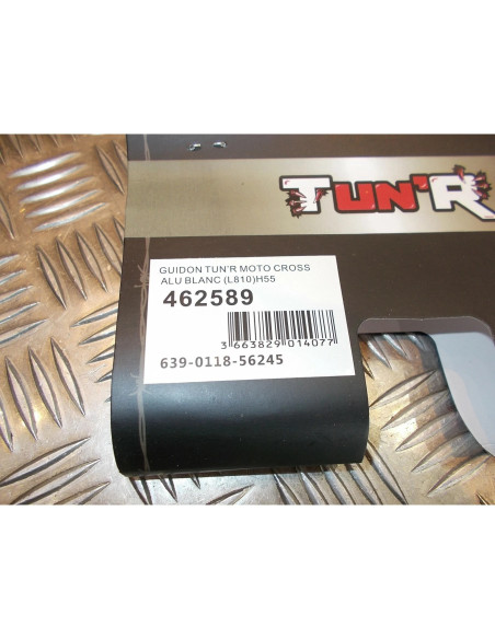 guidon turn blanc alu diam 22 mm l 810 mm x h 55 mm avec barre renfort universel