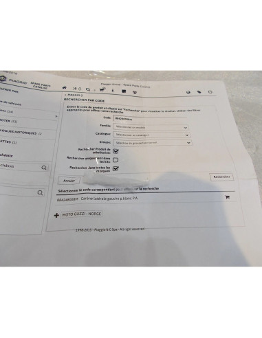 cache flanc carenage lateral gauche blanc moto guzzi 1200 norge 88424800bm carro