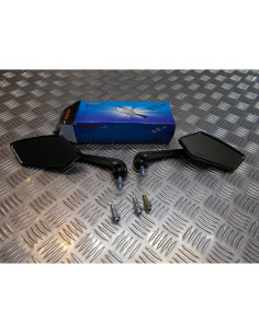 paire retroviseur noir taille 10 et 8 mm universel adaptable moto scooter quad m