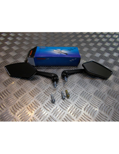 paire retroviseur noir taille 10 et 8 mm universel adaptable moto scooter quad m