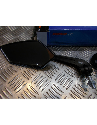 paire retroviseur noir taille 10 et 8 mm universel adaptable moto scooter quad m