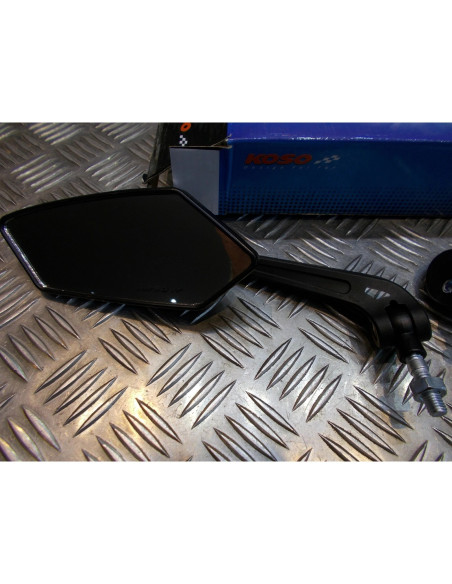 paire retroviseur noir taille 10 et 8 mm universel adaptable moto scooter quad m