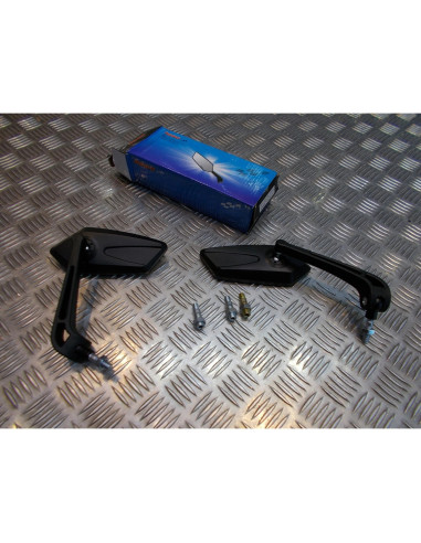 paire retroviseur noir taille 10 et 8 mm universel adaptable moto scooter quad m