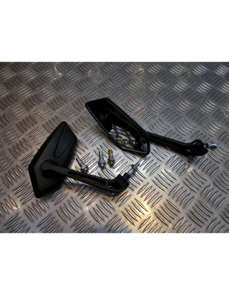 paire retroviseur noir taille 10 et 8 mm universel adaptable moto scooter quad m