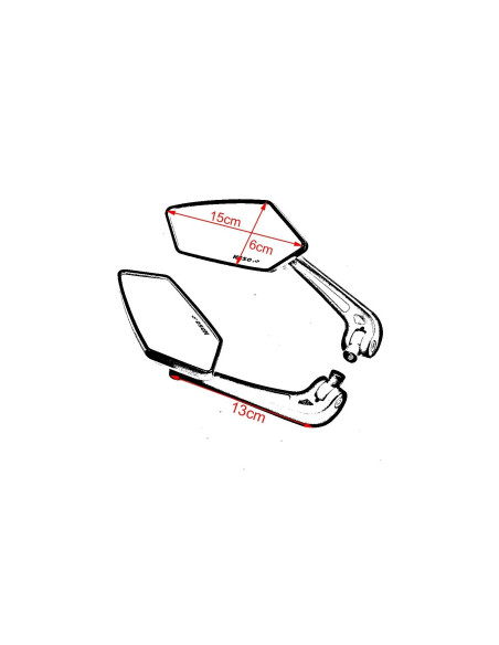 paire retroviseur noir taille 10 et 8 mm universel adaptable moto scooter quad m