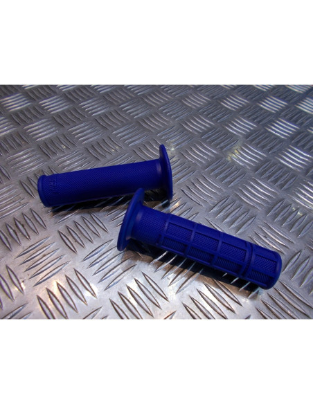 jeu poignee caoutchouc guidon 22 mm progrip bleu moto scooter quad cross ... rev