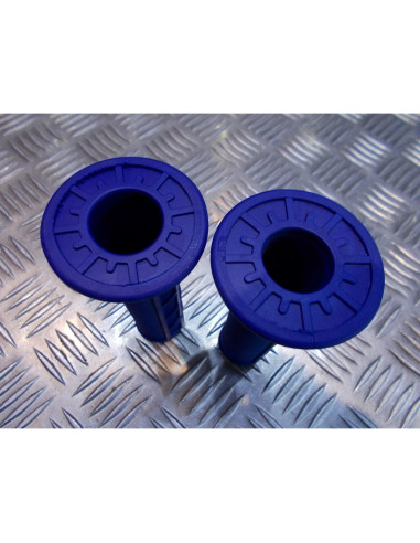 jeu poignee caoutchouc guidon 22 mm progrip bleu moto scooter quad cross ... rev