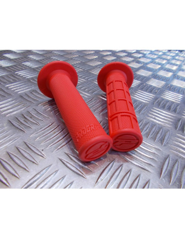 jeu poignee caoutchouc guidon 22 mm progrip rouge moto scooter quad cross ... re