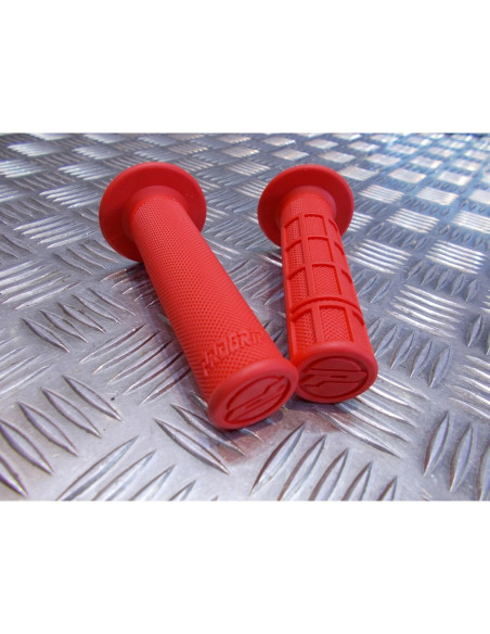 jeu poignee caoutchouc guidon 22 mm progrip rouge moto scooter quad cross ... re