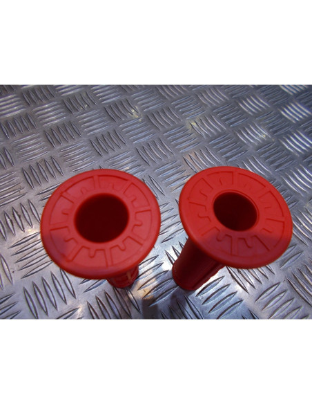 jeu poignee caoutchouc guidon 22 mm progrip rouge moto scooter quad cross ... re