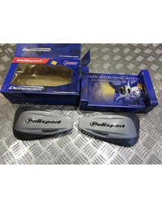 jeu protege main noir gris polisport defender pour moto cross enduro supermotard 2