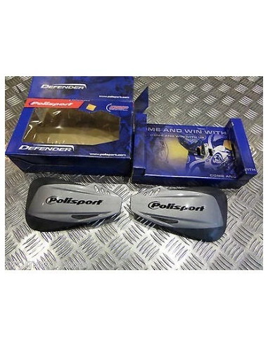 jeu protege main noir gris polisport defender pour moto cross enduro supermotard