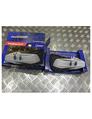 jeu protege main noir gris polisport defender pour moto cross enduro supermotard