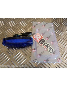 feu arriere universel oval bleu eclairage rouge 15 leds pour scooter moto quad