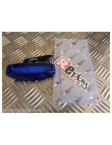 feu arriere universel oval bleu eclairage rouge 15 leds pour scooter moto quad