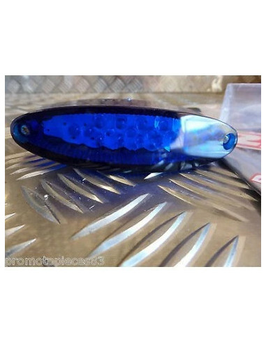 feu arriere universel oval bleu eclairage rouge 15 leds pour scooter moto quad