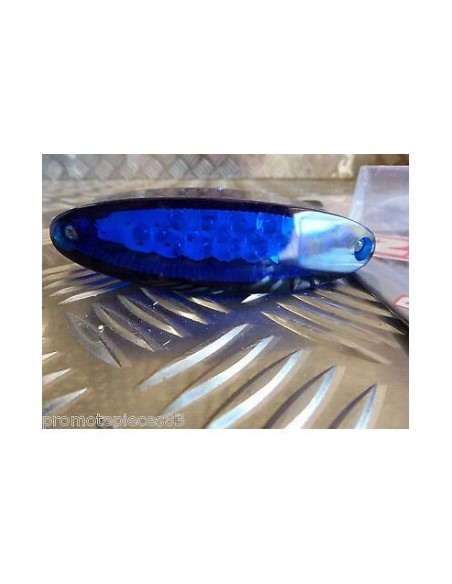 feu arriere universel oval bleu eclairage rouge 15 leds pour scooter moto quad