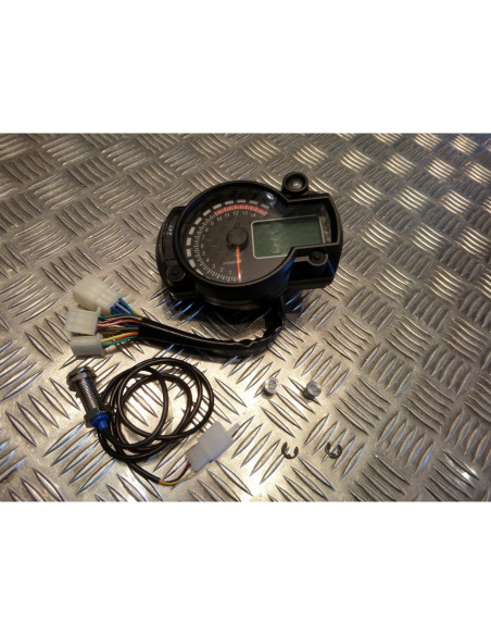 compteur vitesse compte tours tableau bord numerique universel adaptable moto sc