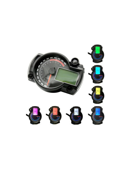 compteur vitesse compte tours tableau bord numerique universel adaptable moto sc