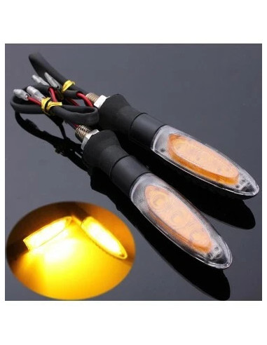 jeu de 2 clignotant led univesel adaptable scooter moto 2 roues quad
